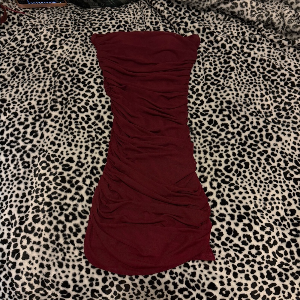 Teeze Me Strapless Wine Dress